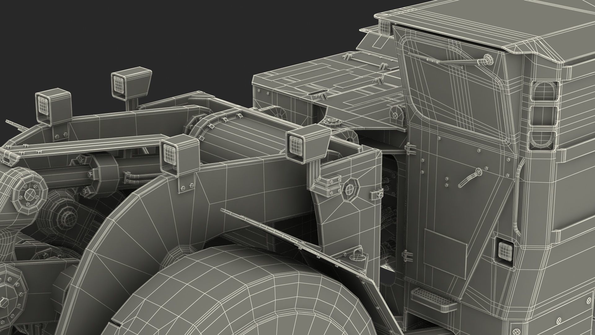 Mining Loader Dirty Rigged for Cinema 4D 3D model_42