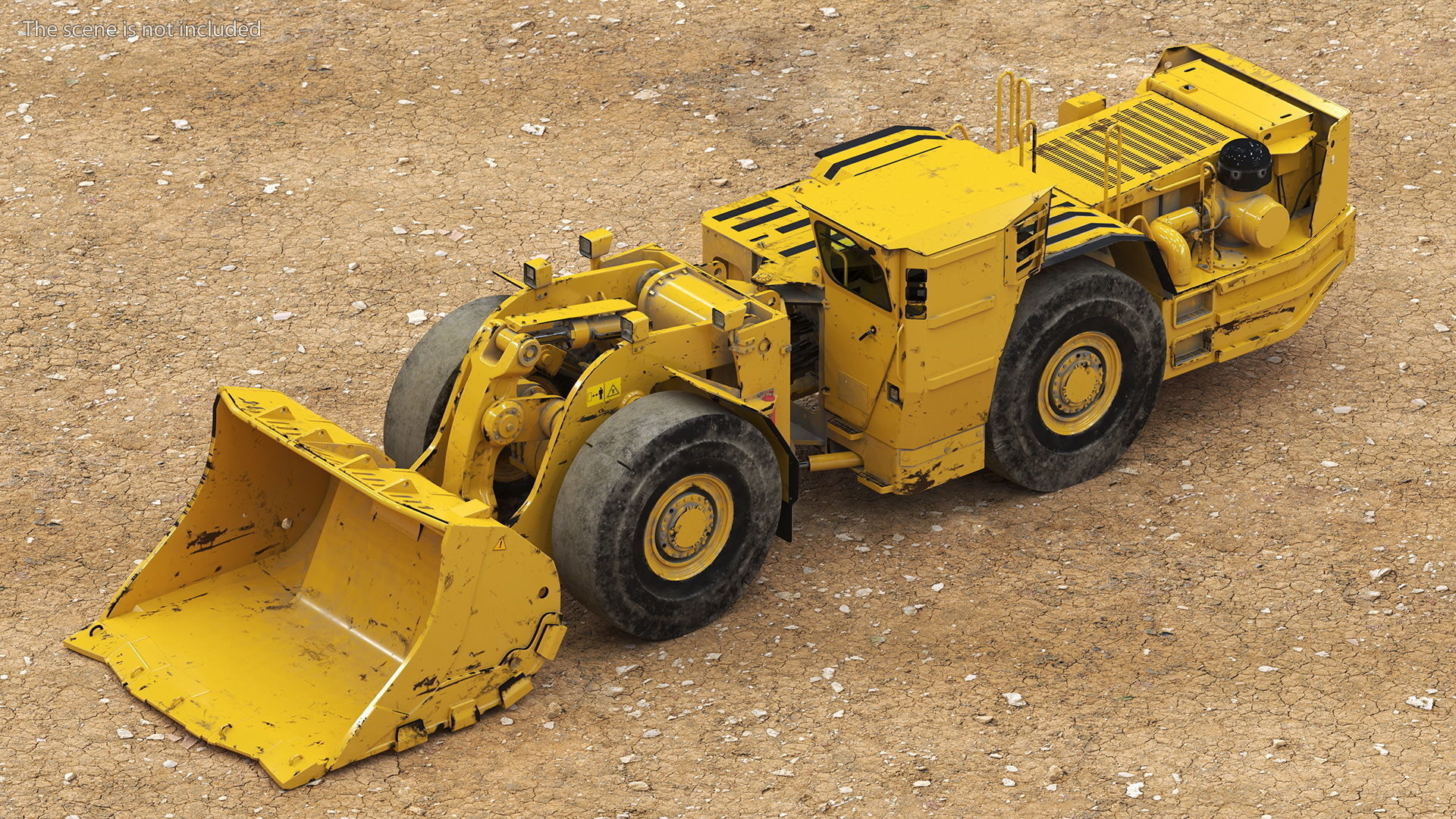 Mining Loader Dirty Rigged for Cinema 4D 3D model_5