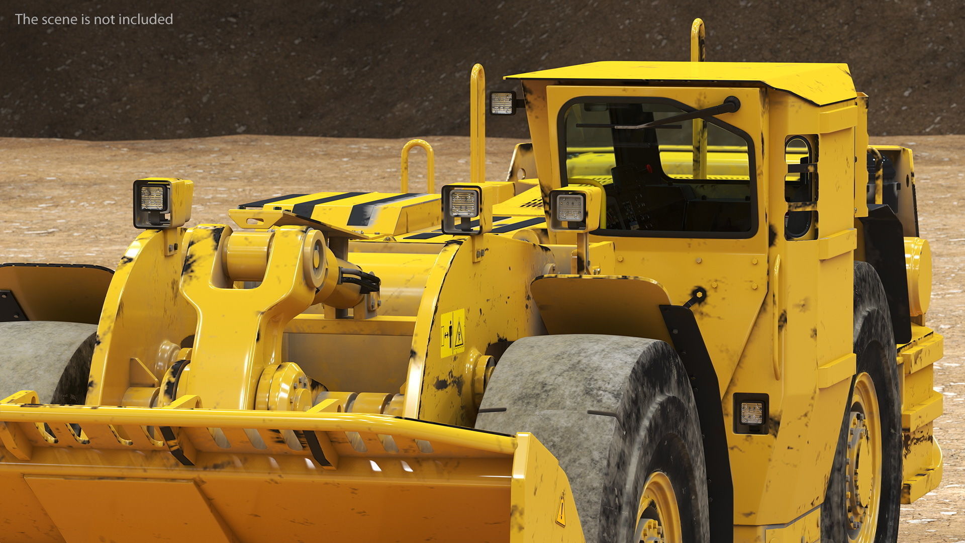 Mining Loader Dirty Rigged for Cinema 4D 3D model_7