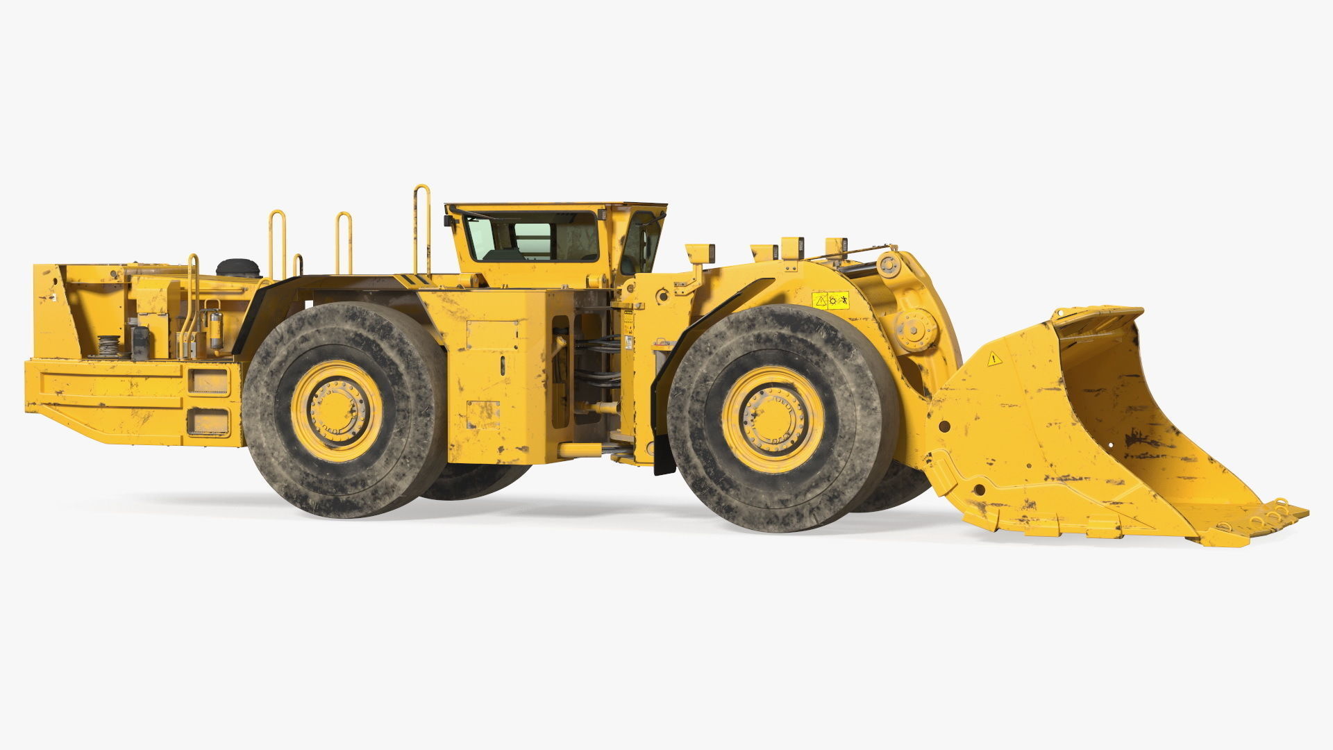 Mining Loader Dirty Rigged for Cinema 4D 3D model_14