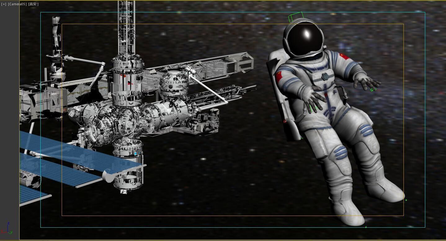 space station astronaut  shuttle 3D model_2