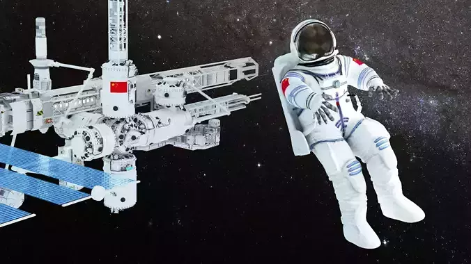 space station astronaut  shuttle 3D model