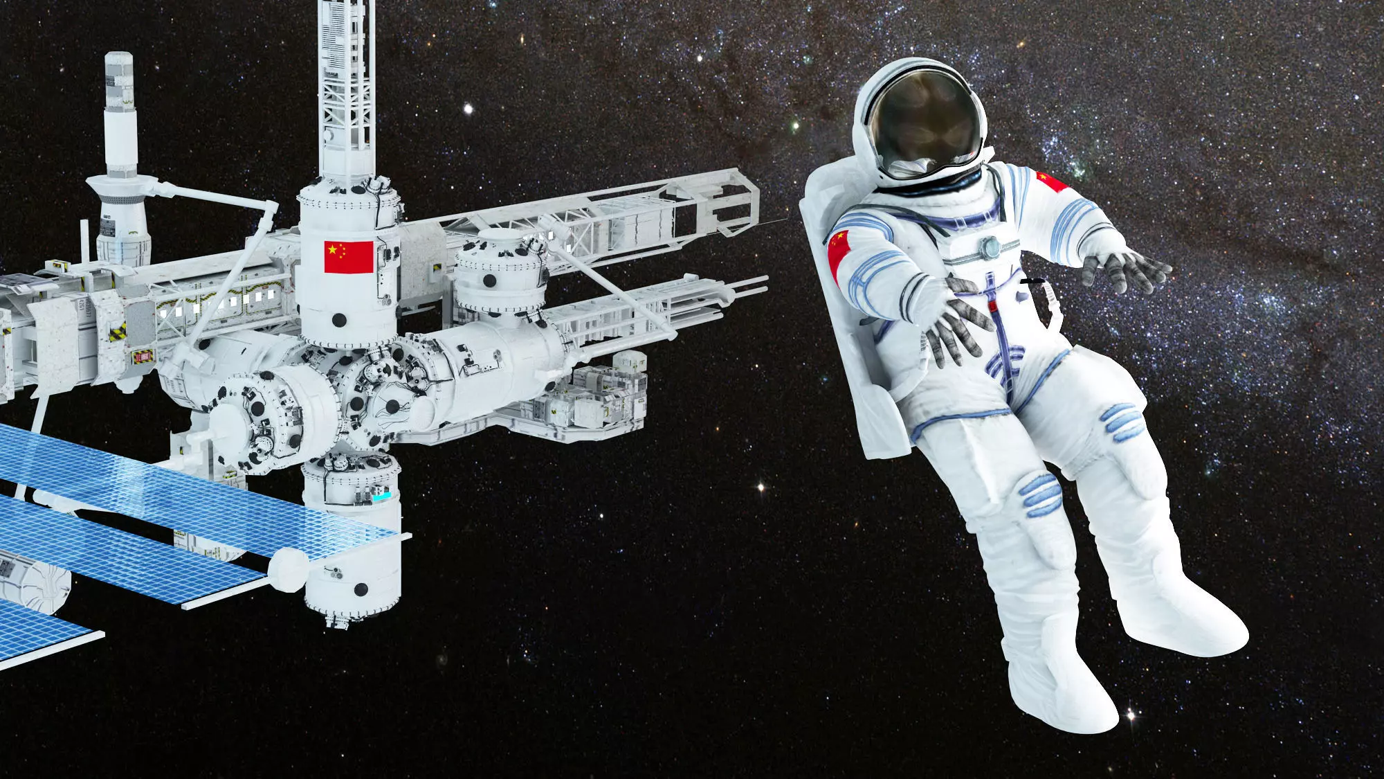 space station astronaut  shuttle 3D model_0