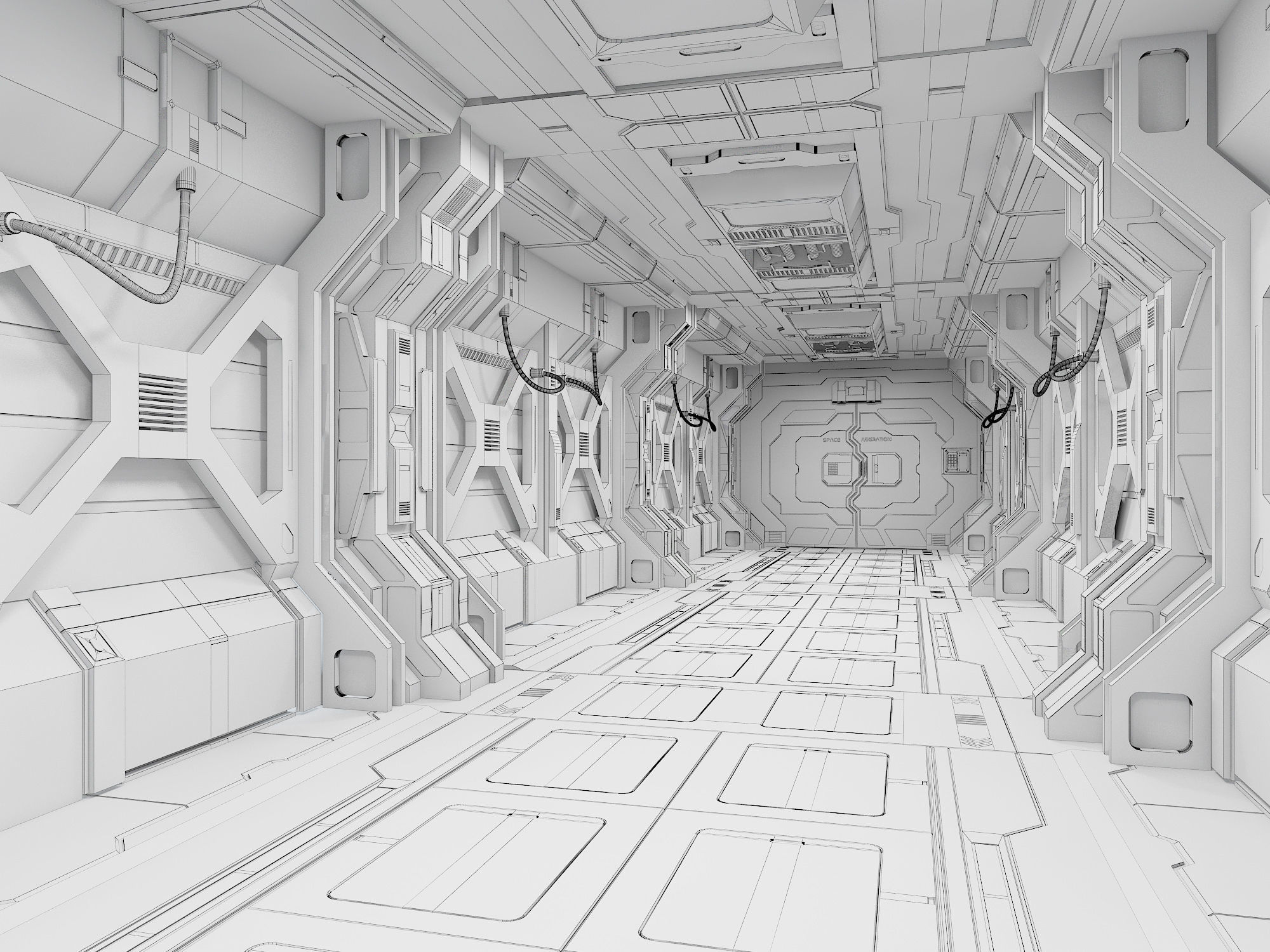 space station astronaut  shuttle 3D model_3