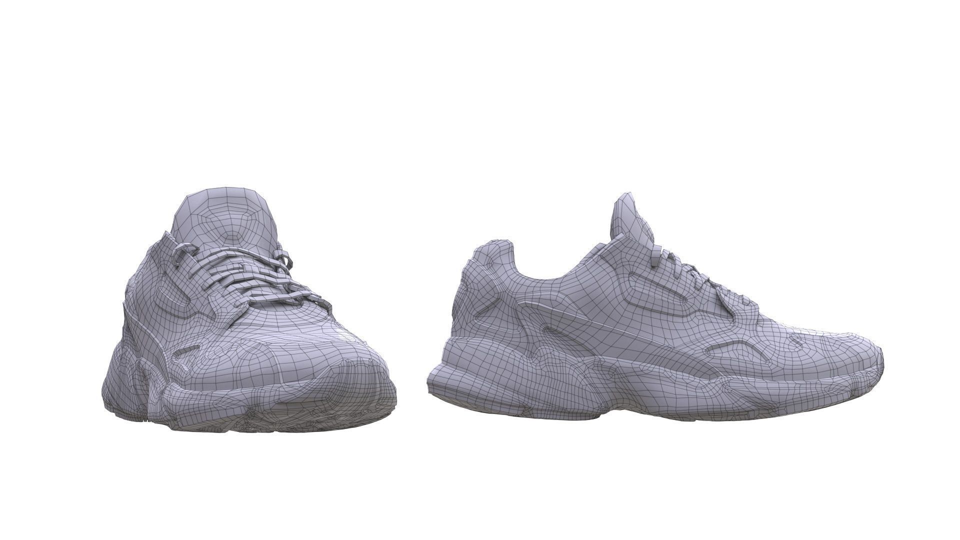 Sneakers Low-poly 3D model_4