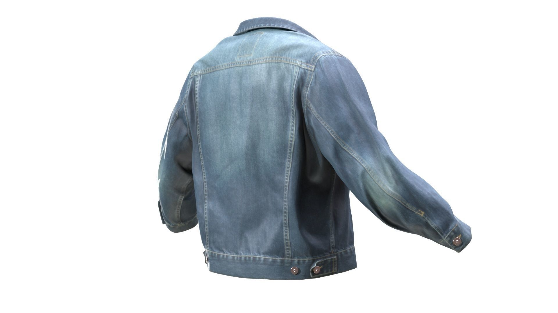 Denim Jacket Low-poly 3D model_5