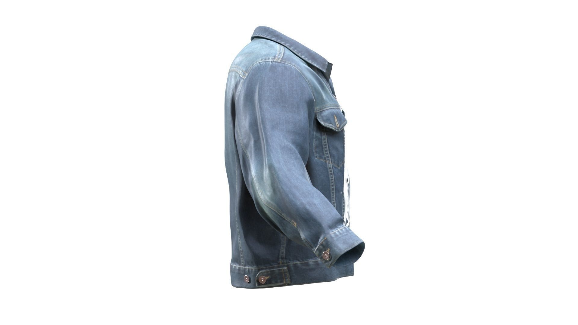 Denim Jacket Low-poly 3D model_8