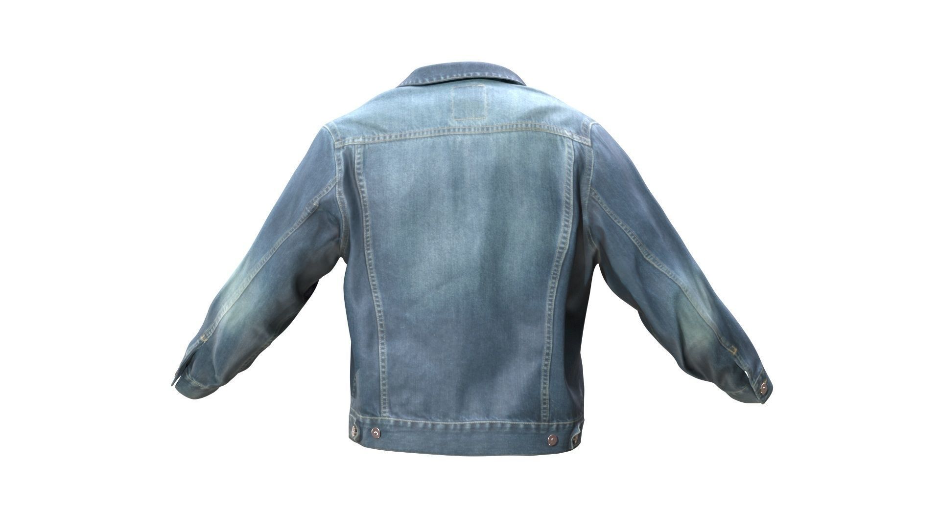 Denim Jacket Low-poly 3D model_7
