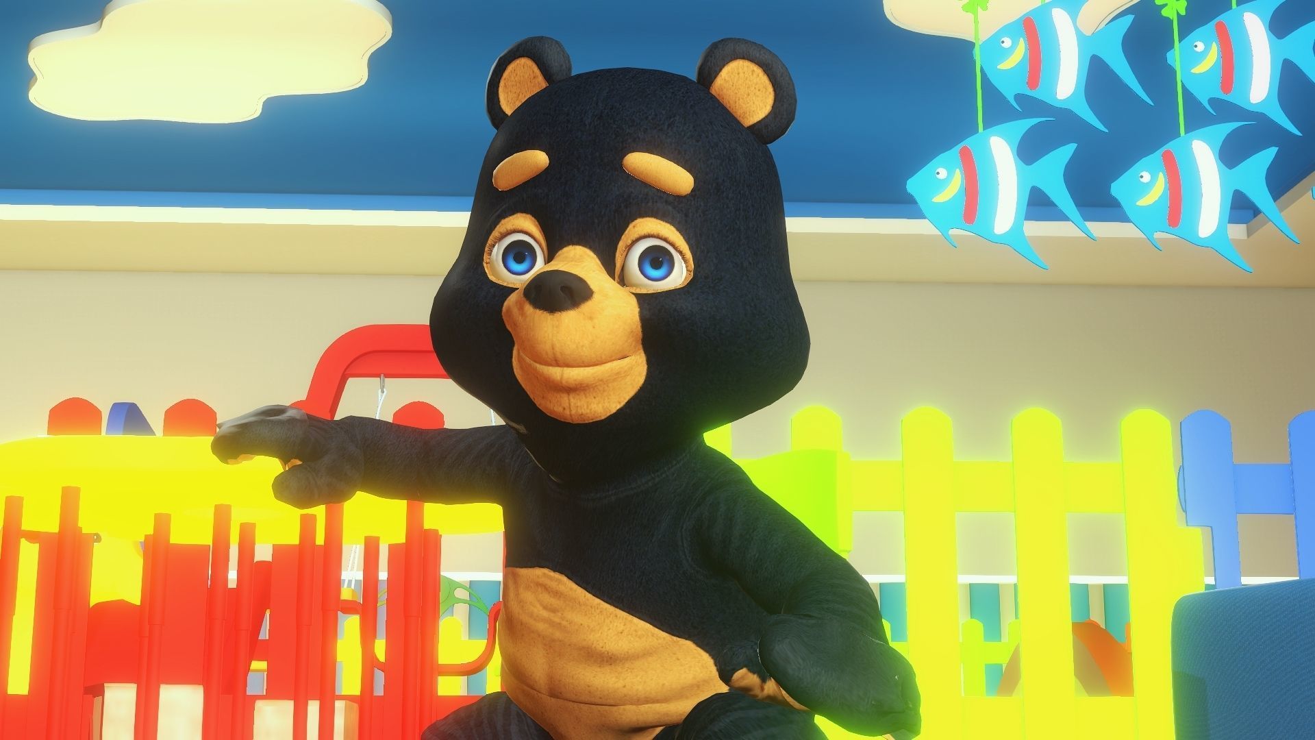 Cartoon Teddy Bear Textured Rigged Low-poly 3D model_3