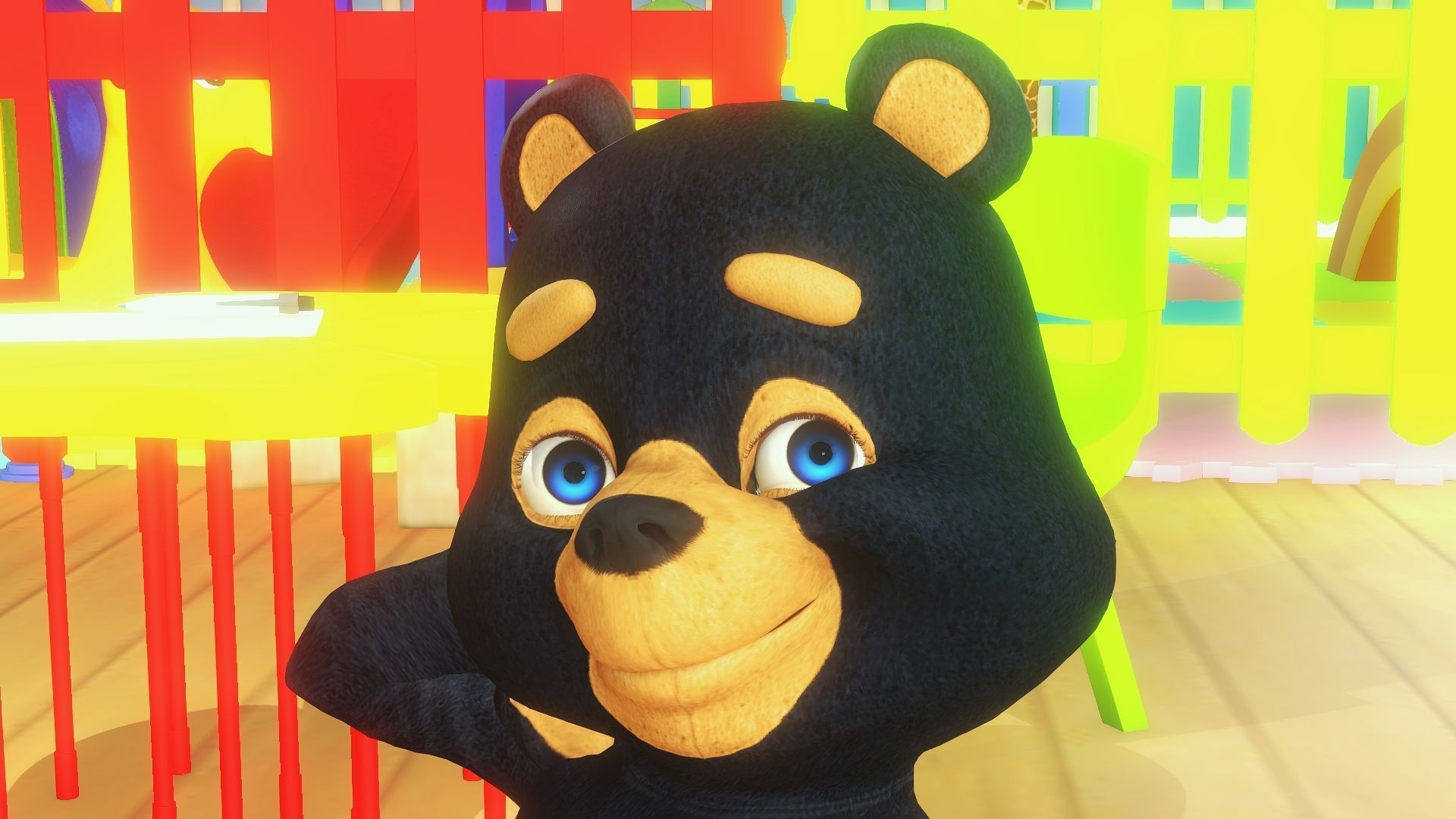 Cartoon Teddy Bear Textured Rigged Low-poly 3D model_5