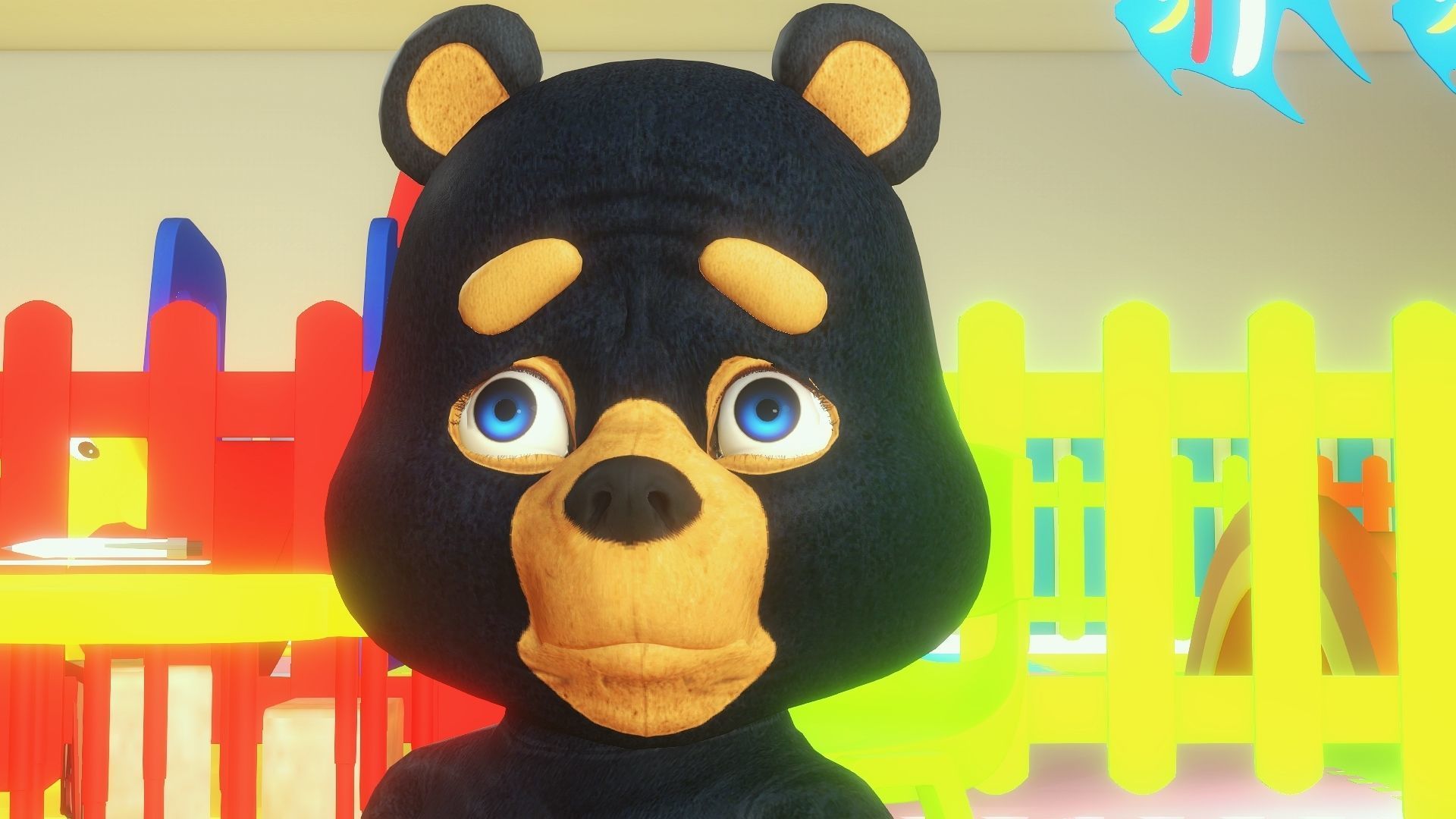Cartoon Teddy Bear Textured Rigged Low-poly 3D model_4