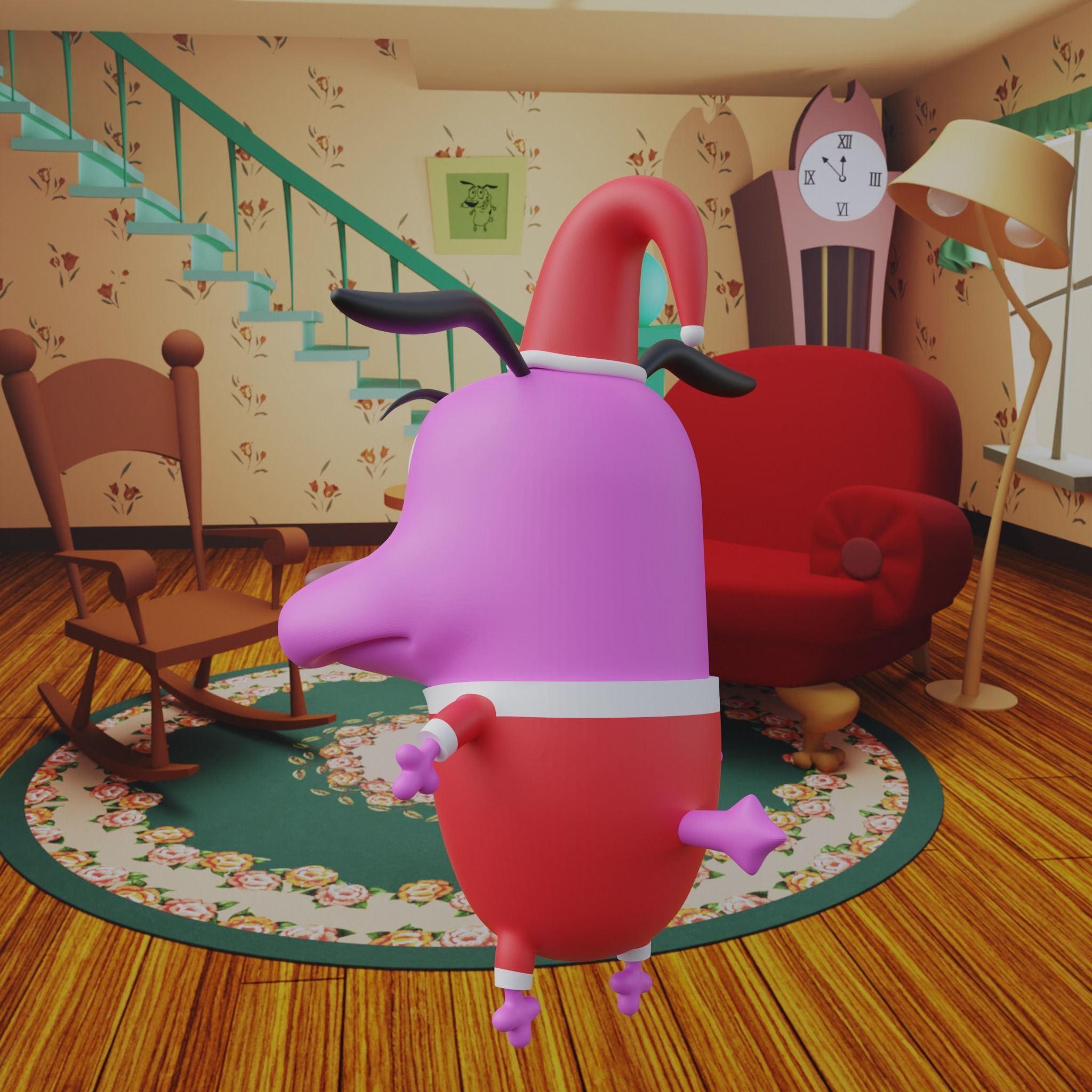 Courage Claus The cowardly dog  - 3D print model 3D print model_3