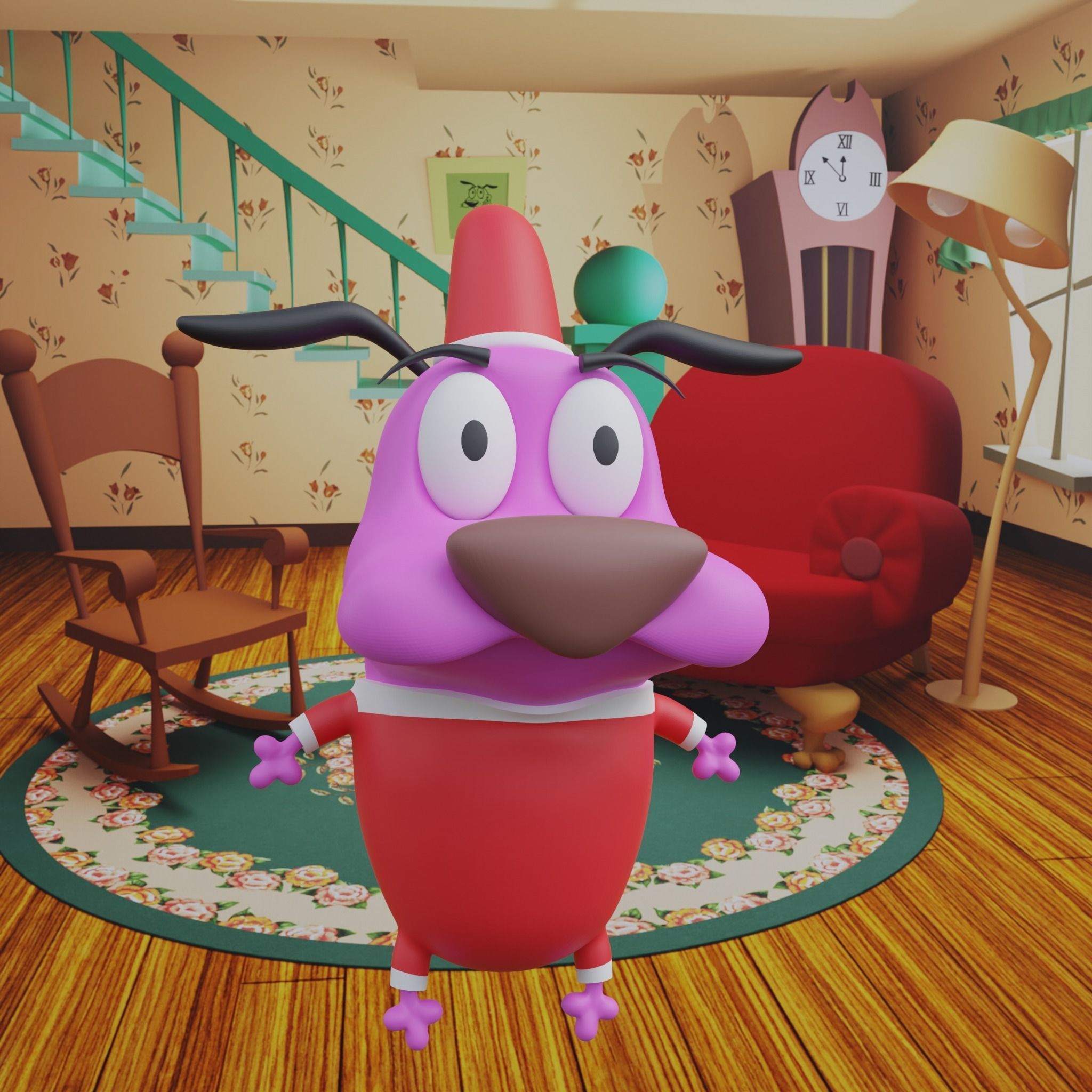 Courage Claus The cowardly dog  - 3D print model 3D print model_5