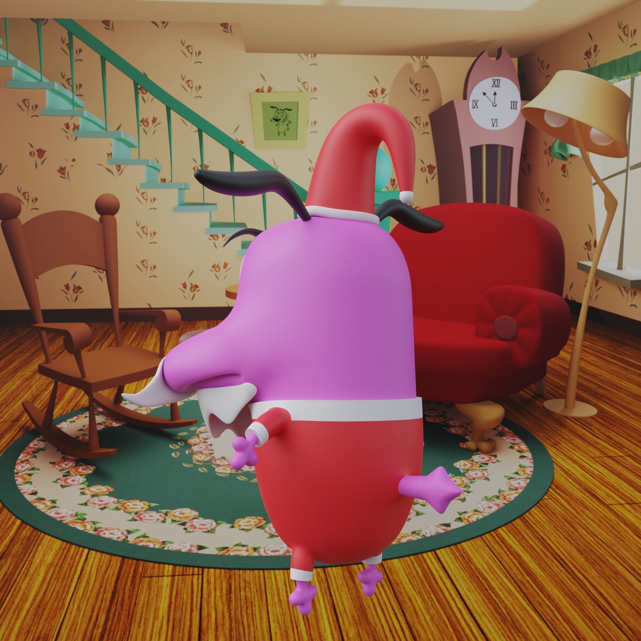 Courage Claus The cowardly dog  - 3D print model 3D print model_2