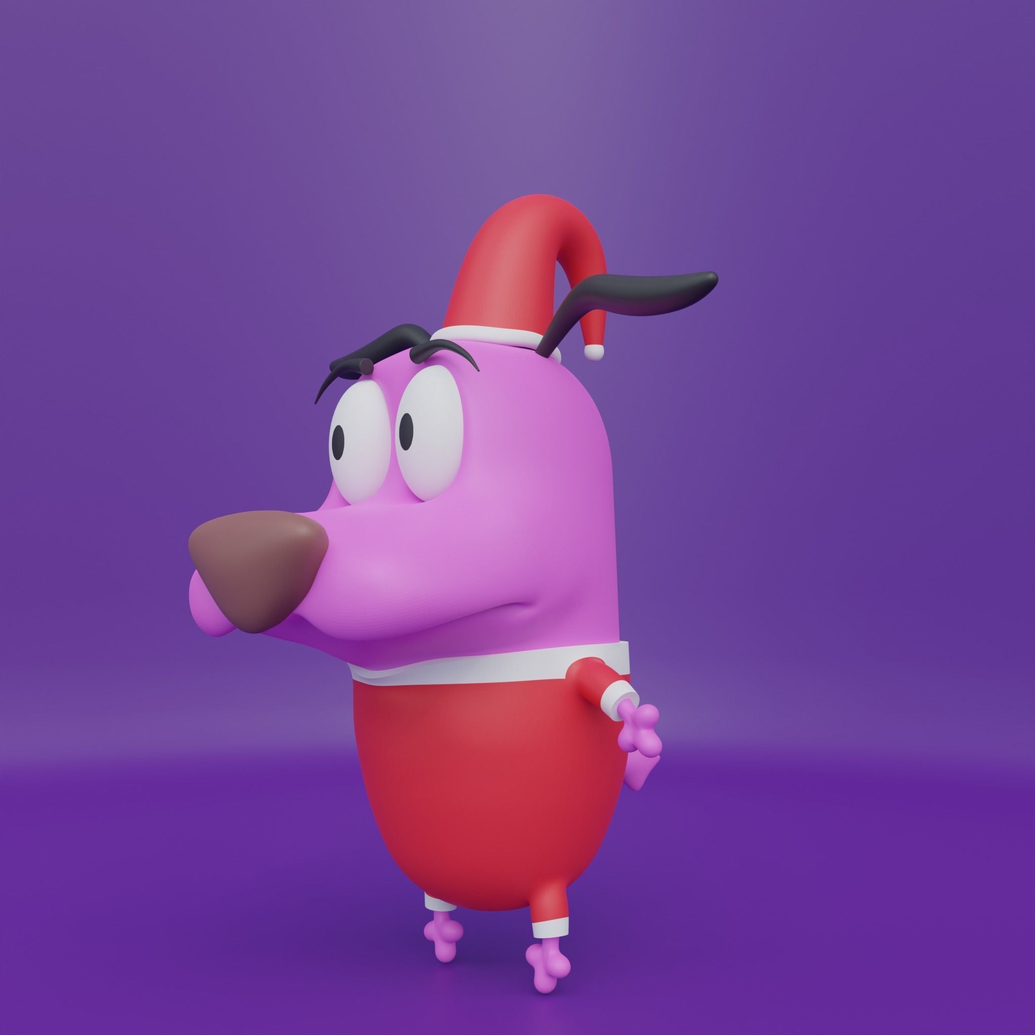 Courage Claus The cowardly dog  - 3D print model 3D print model_6