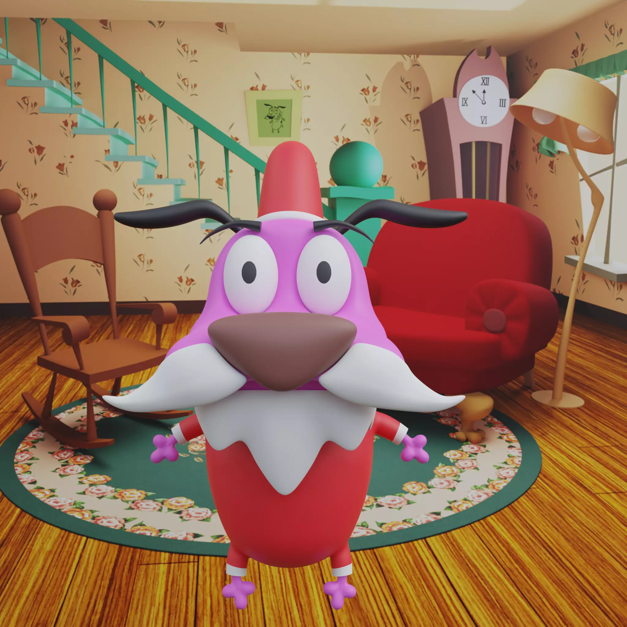 Courage Claus The cowardly dog  - 3D print model 3D print model_0