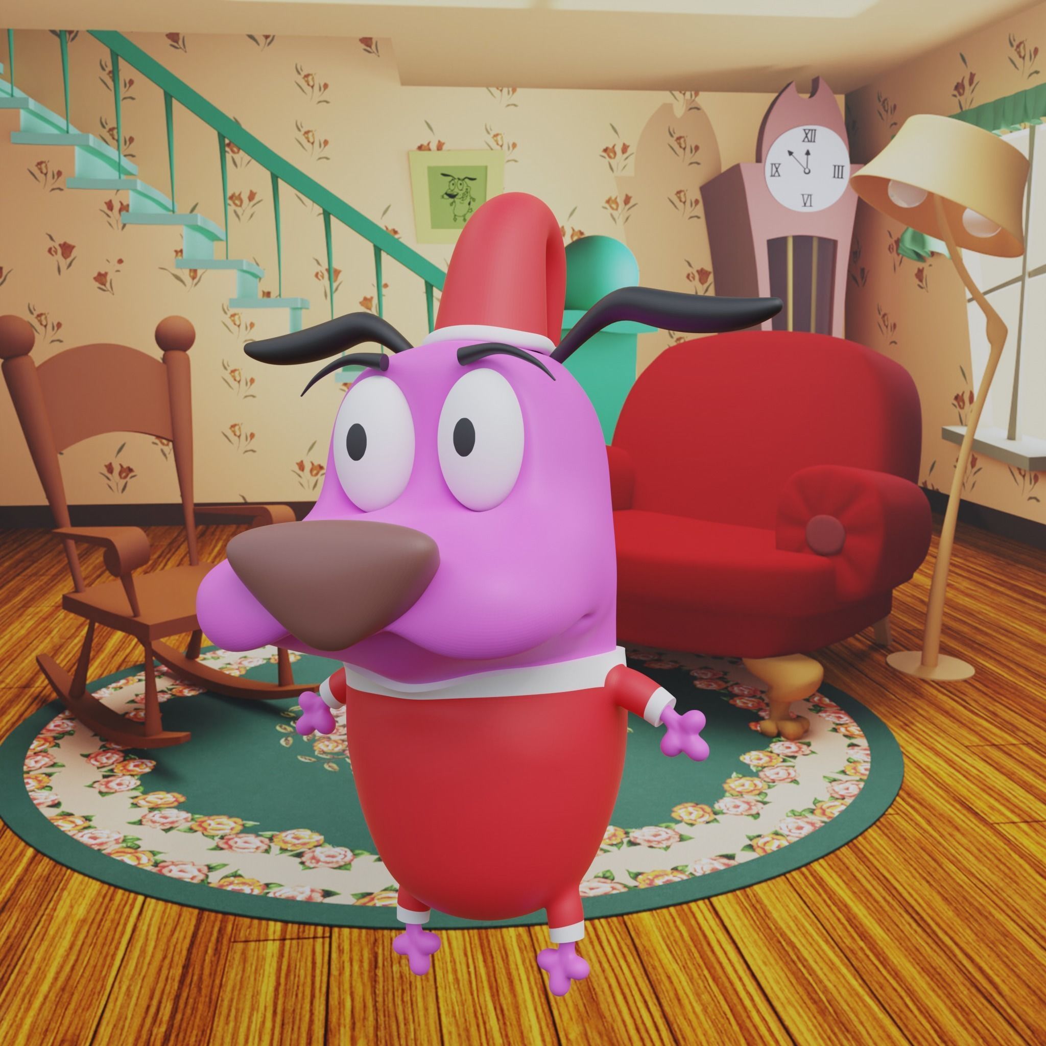 Courage Claus The cowardly dog  - 3D print model 3D print model_4