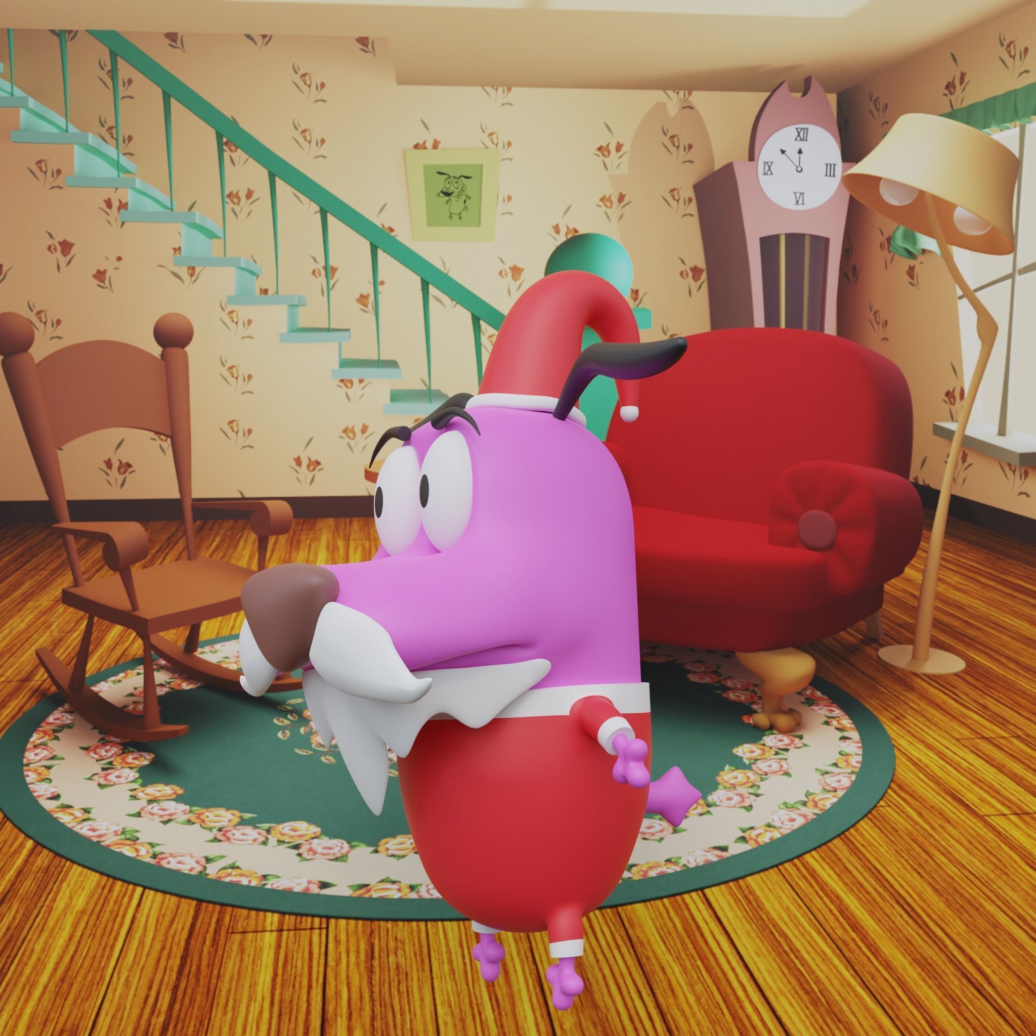 Courage Claus The cowardly dog  - 3D print model 3D print model_1