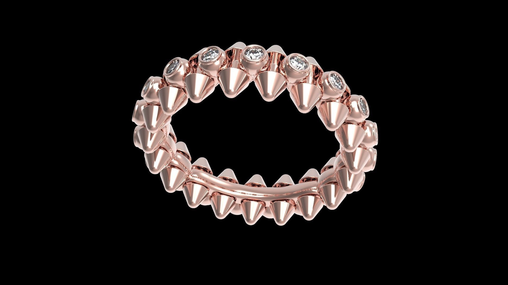 Clash Ring Diamonds 17 5mm 3D print model_6