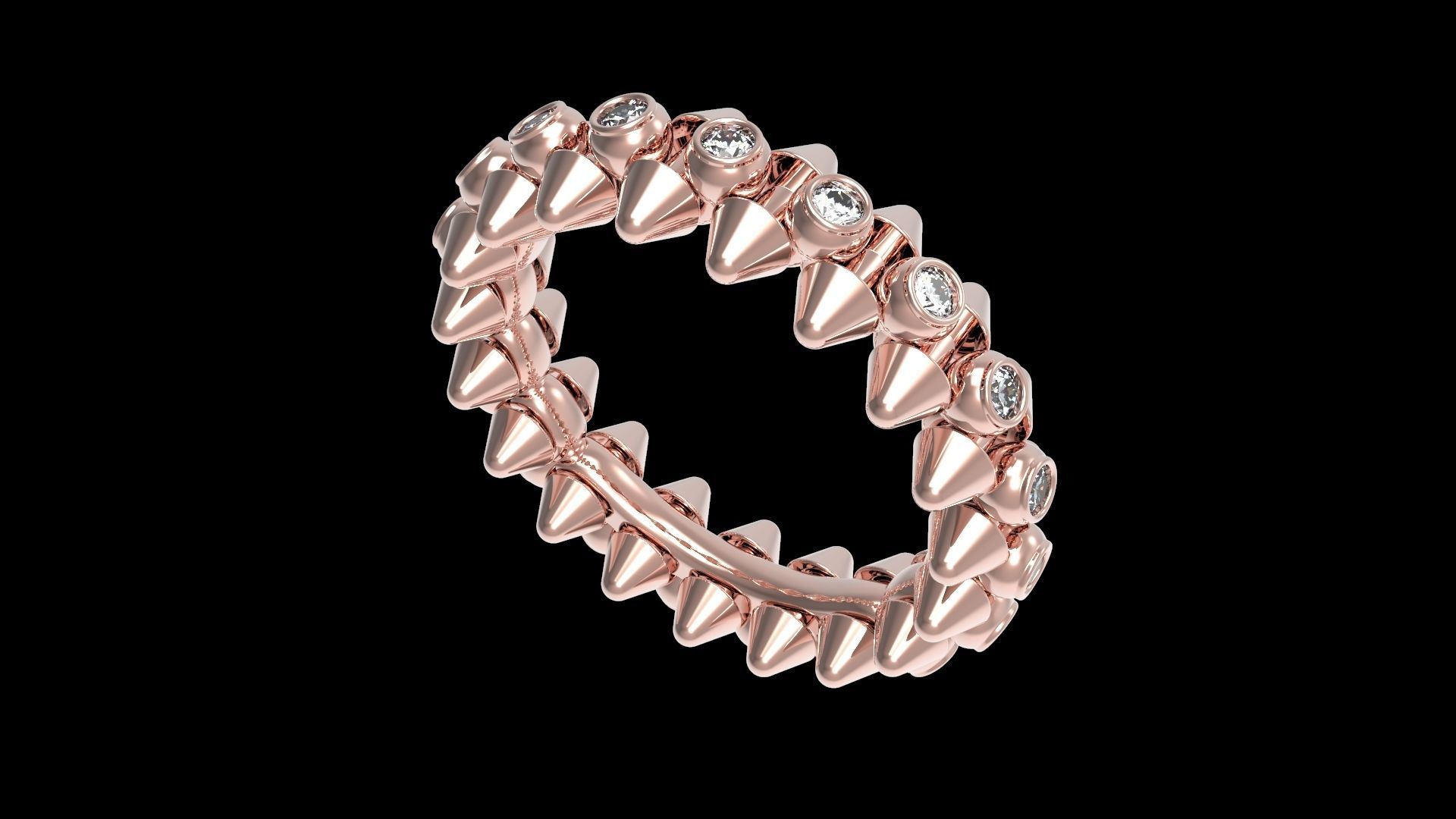 Clash Ring Diamonds 17 5mm 3D print model_2