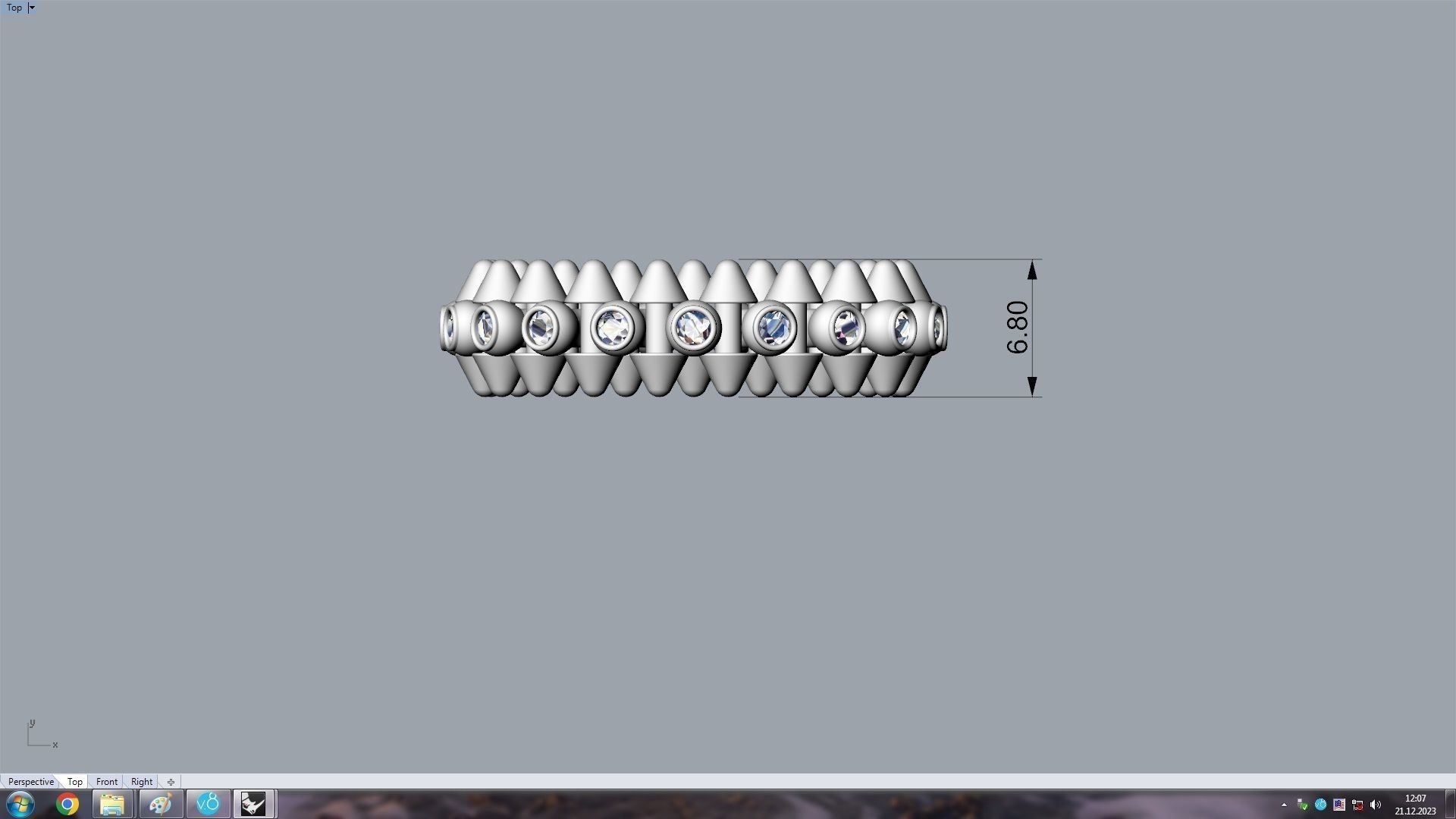 Clash Ring Diamonds 17 5mm 3D print model_13