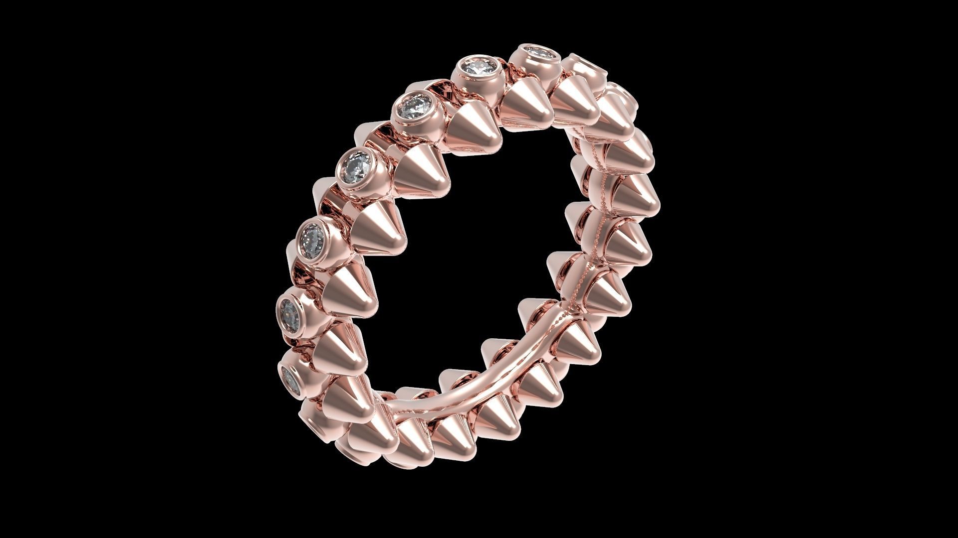 Clash Ring Diamonds 17 5mm 3D print model_5