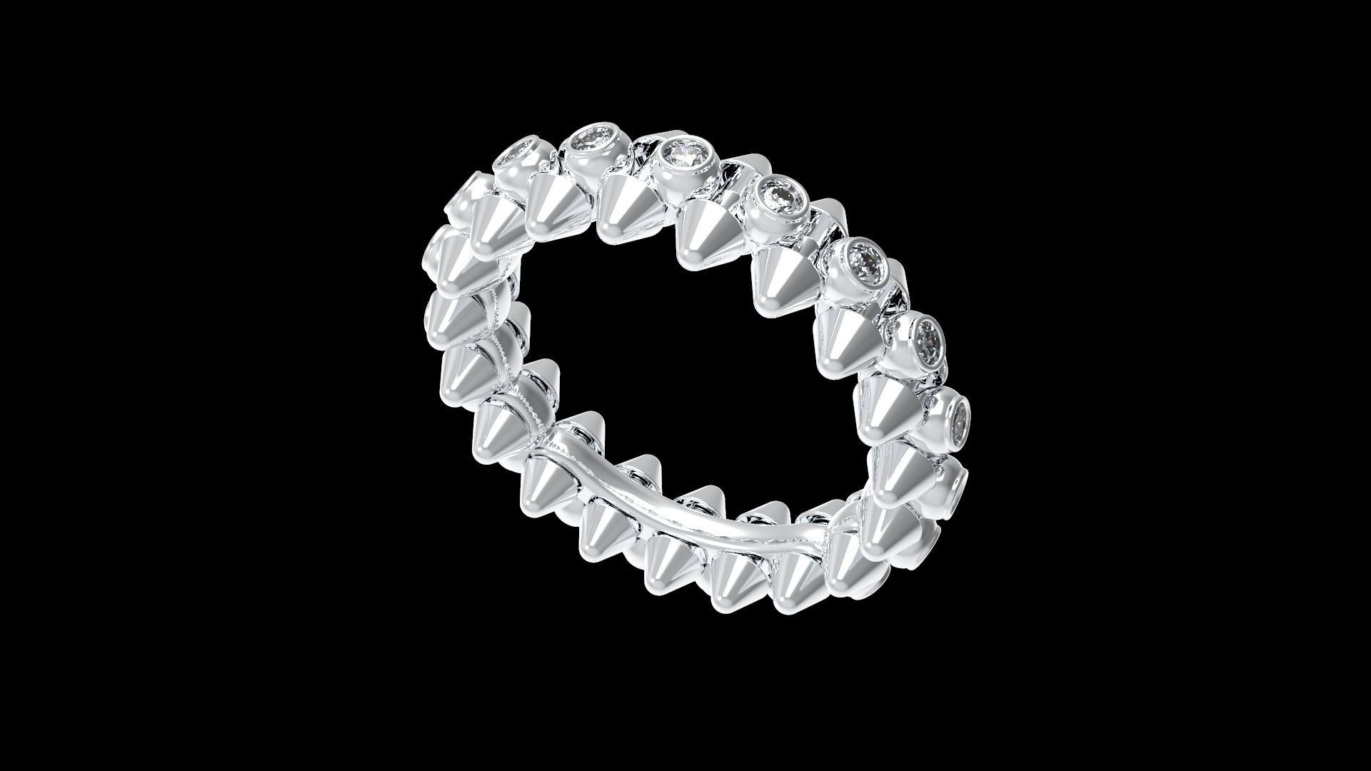 Clash Ring Diamonds 17 5mm 3D print model_8