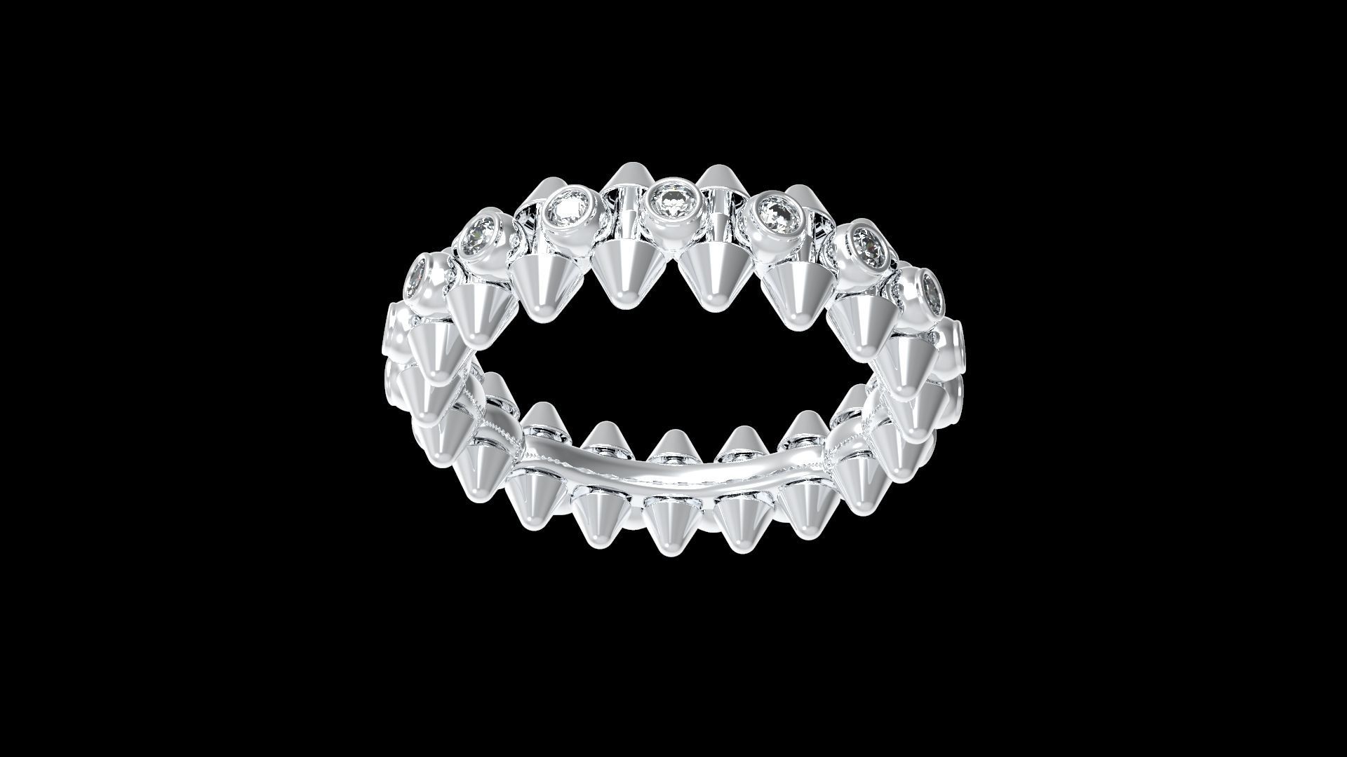Clash Ring Diamonds 17 5mm 3D print model_7