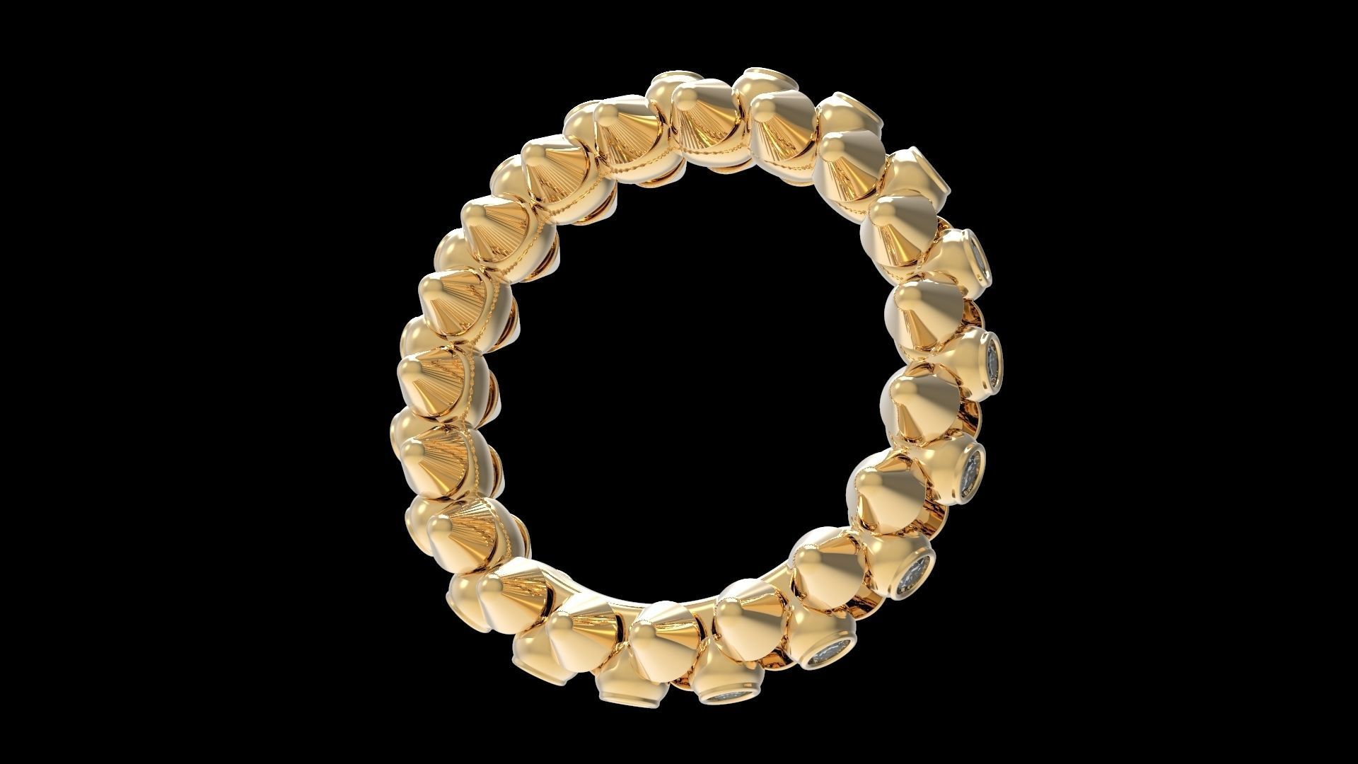 Clash Ring Diamonds 17 5mm 3D print model_4