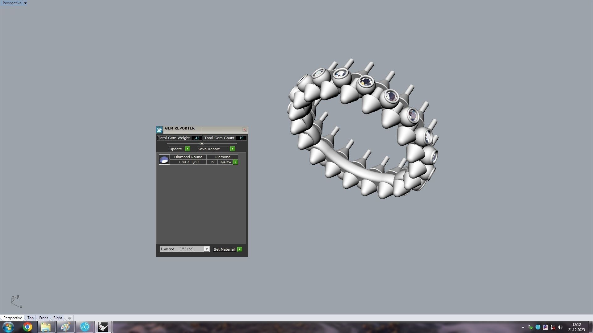 Clash Ring Diamonds 17 5mm 3D print model_15