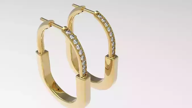 Lock Hoop Earrings 3D print model