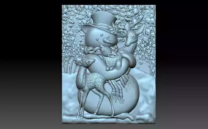 Snowman and reindeer