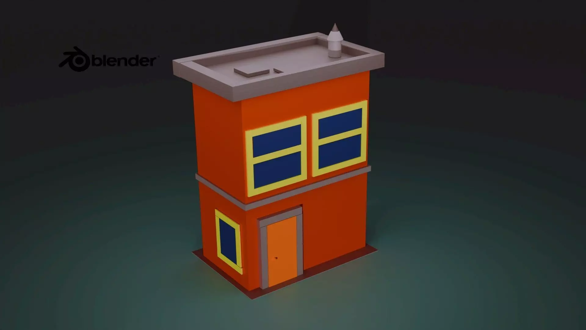 Low poly building Free low-poly 3D model_0