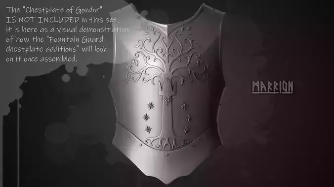 Fountain Guard Chestplate Additions LoTR 3D print model