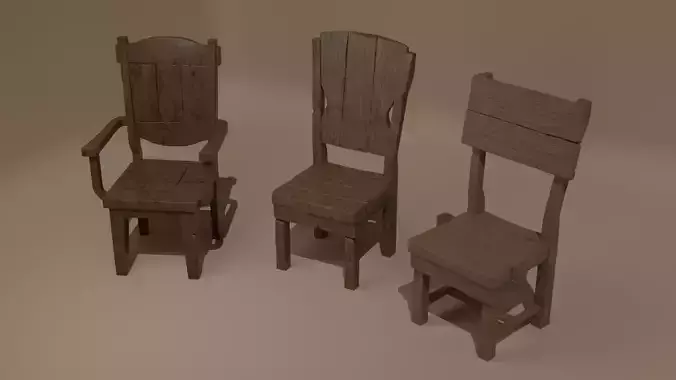 Set of chairs 3D model