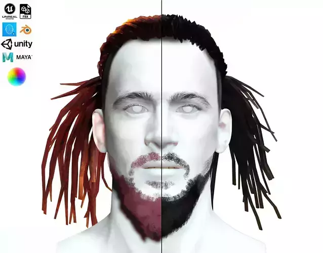 Realistic Male Hair - Pigtail Dread