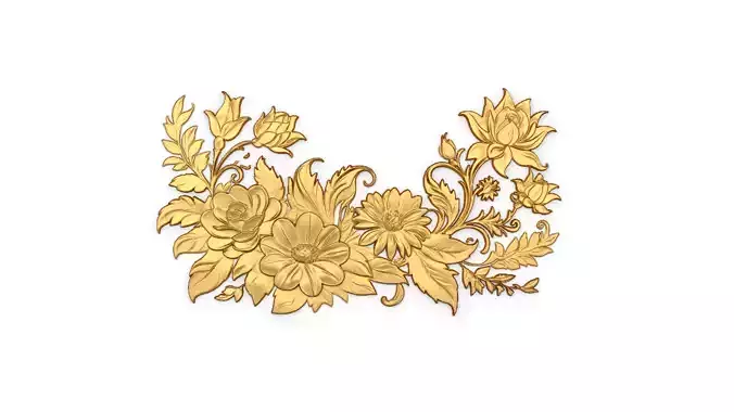 Classic carved decor ornament 412 3D model