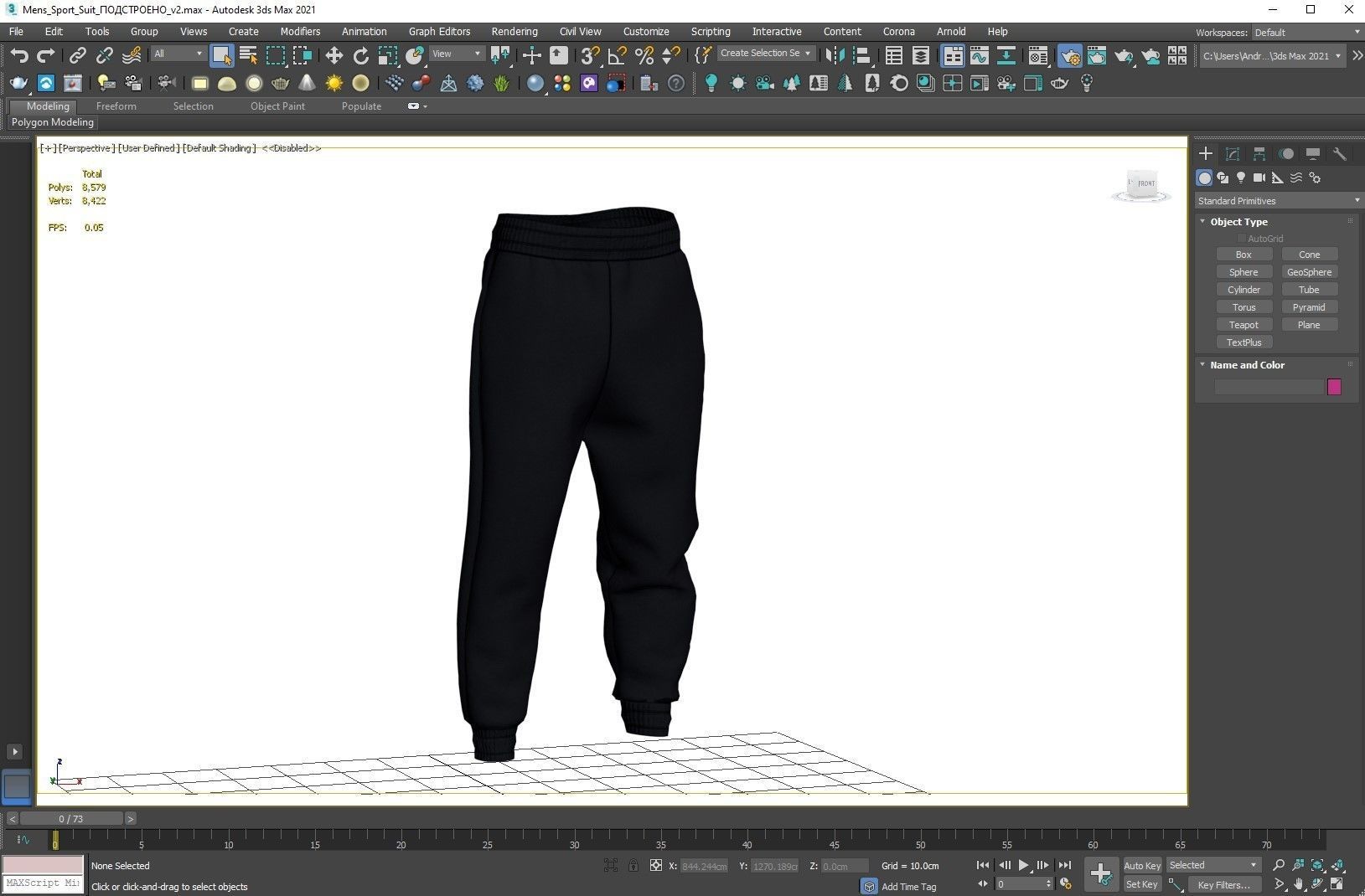 Pants Low-poly 3D model_3