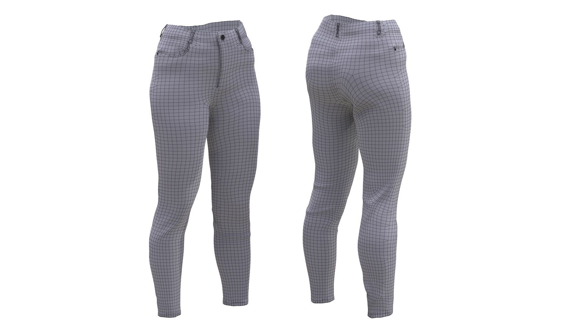 Jeans Low-poly 3D model_4