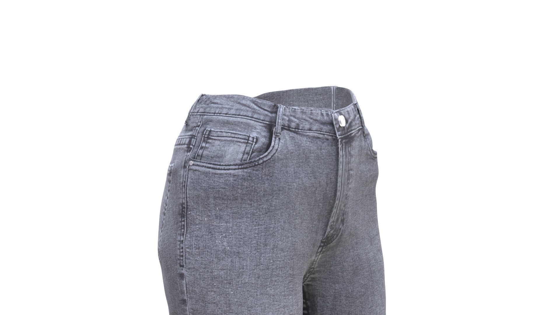 Jeans Low-poly 3D model_9