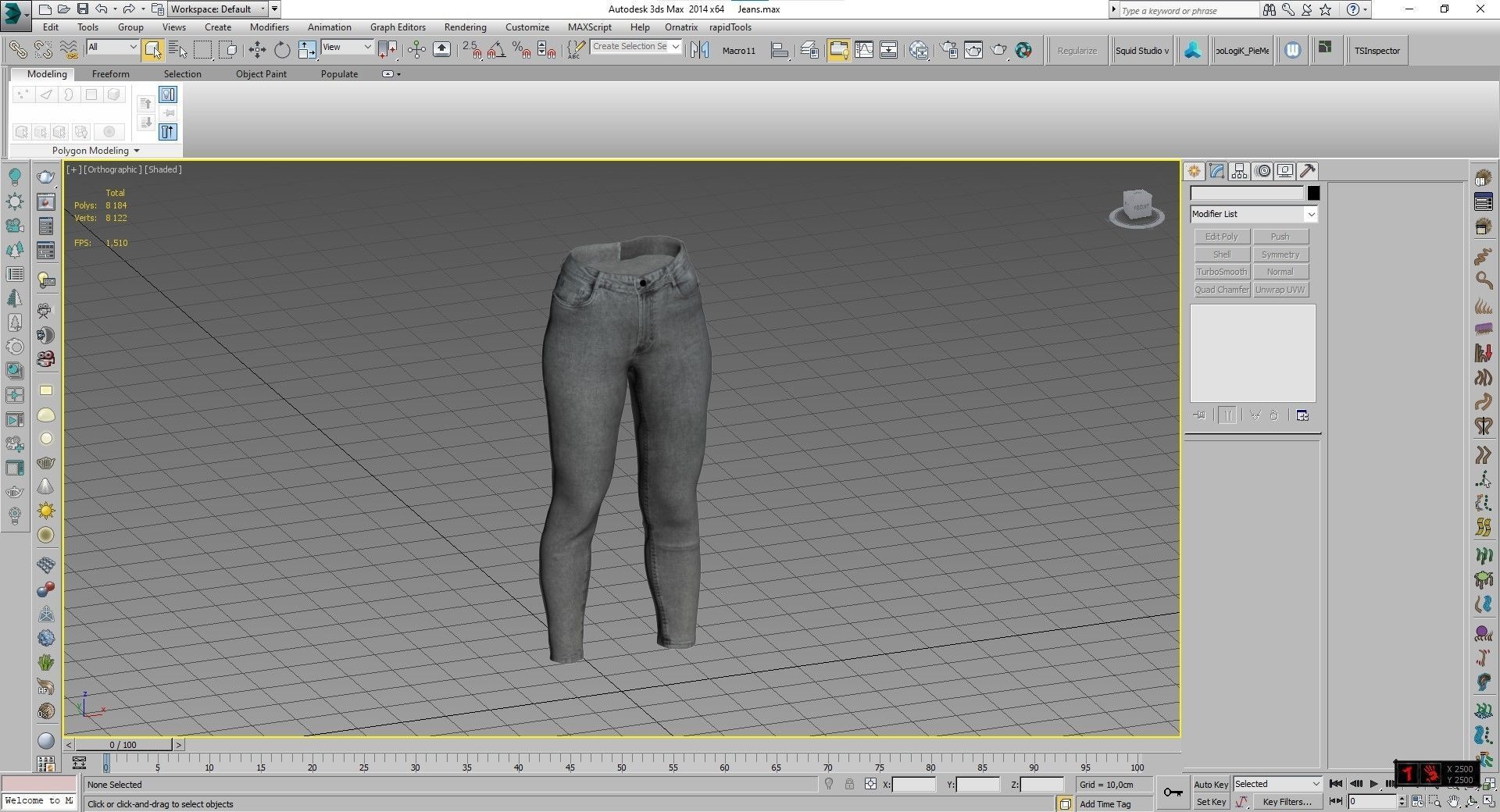 Jeans Low-poly 3D model_3