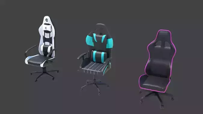 Gaming Chair Low-poly 3D model