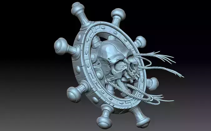 The steering wheel and the skull