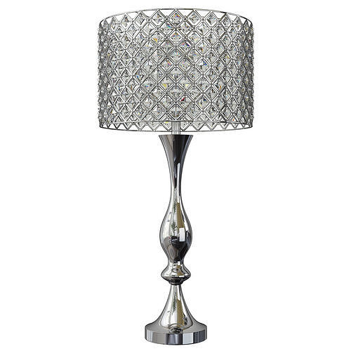 Silver Orchid Crystal Bling Shade Table Lamp Low-poly 3D model