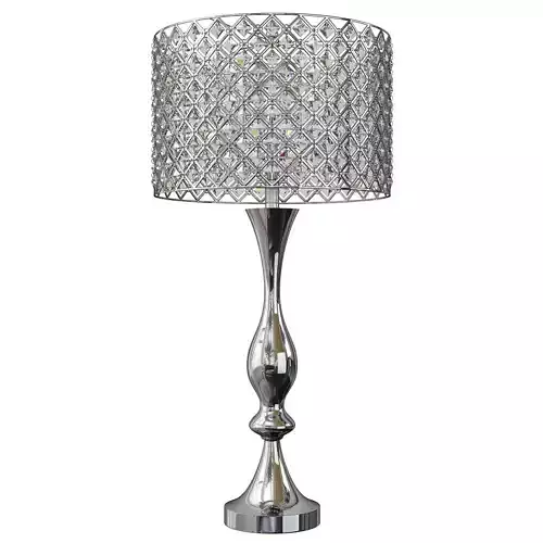 Silver Orchid Crystal Bling Shade Table Lamp