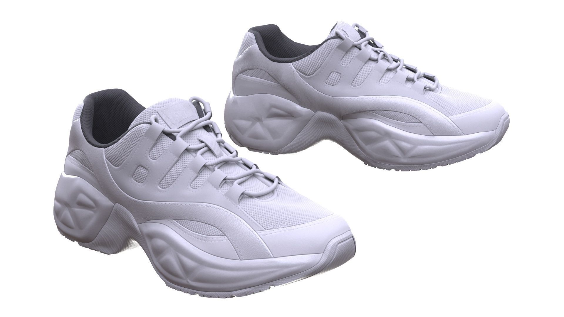 Sneakers Low-poly 3D model_2