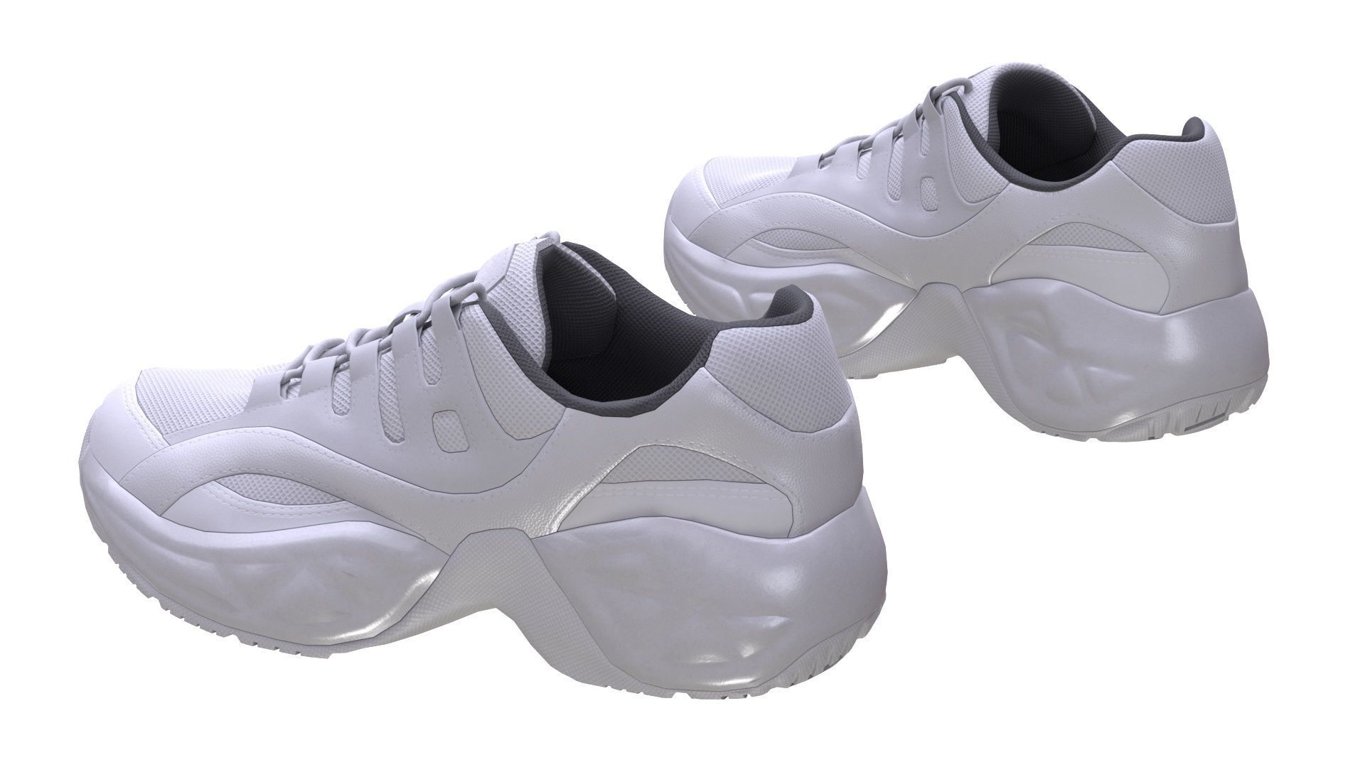 Sneakers Low-poly 3D model_8