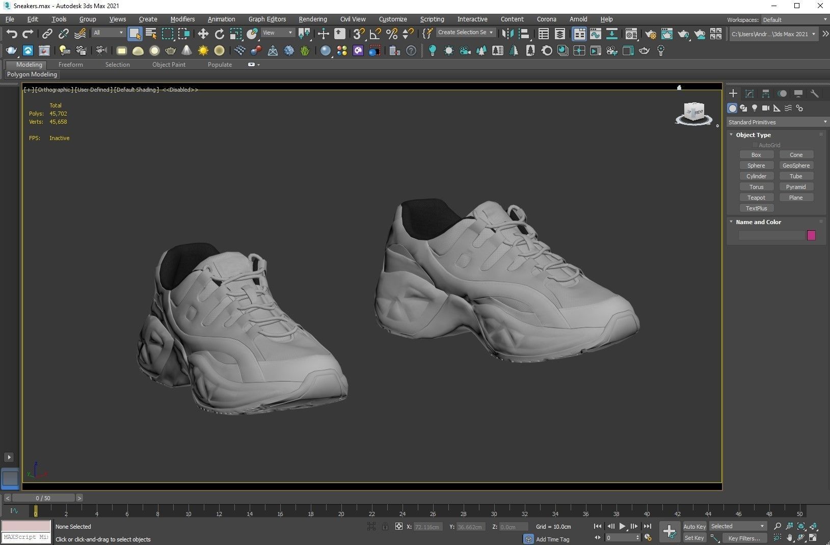 Sneakers Low-poly 3D model_3