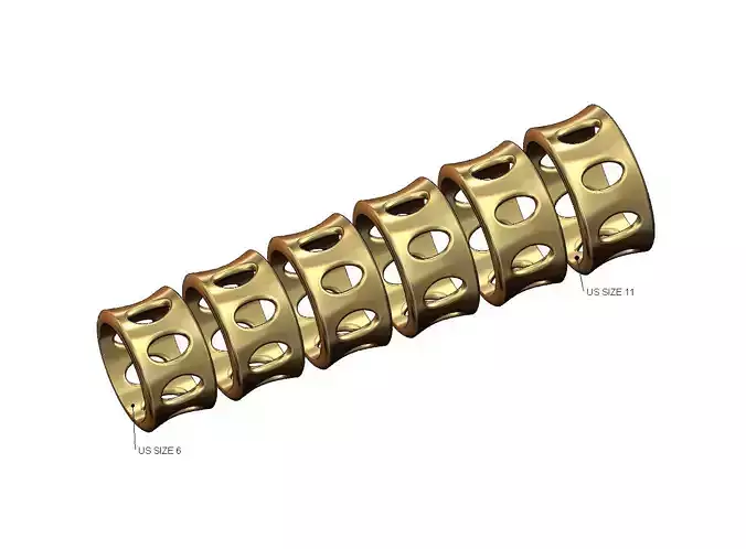 Open 12mm wide concave band US sizes 6to11