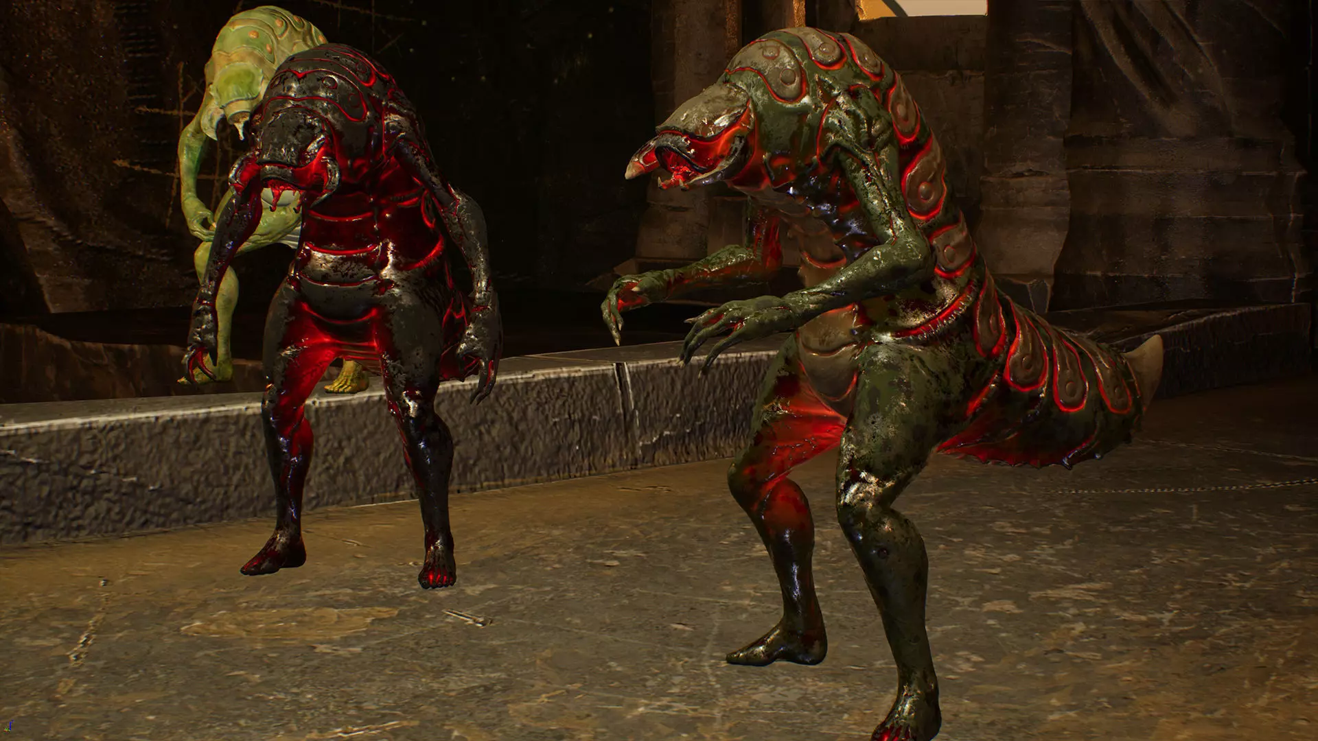 Larva Mutant Low-Poly game-ready animated 3D model Low-poly 3D model_0